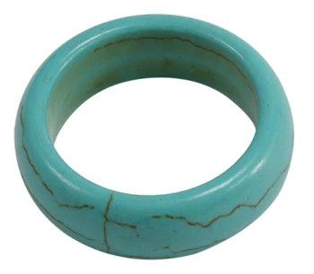 

Synthetical Howlite Wide Band Ring, Turquoise, about 15.5mm inner diameter, 6mm wide