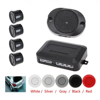 

4 Sensors Buzzer Car Parking Sensor System 12 V 5 Colors with Audible Alarm / Waterproof Back Car Assistant