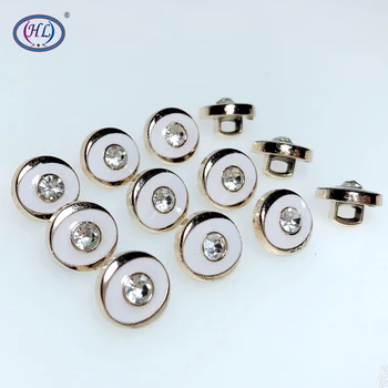 

HL 50/150pcs 11mm New Dripping Oil With Rhinestone Plating Buttons DIY Apparel Sewing Accessories Shirt Buttons