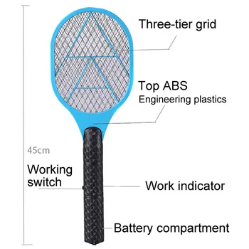 

Hand Racket Electric Swatter Home Garden Insect Bug Bat Wasp Zapper Fly Mosquito Pest Control PR Sale