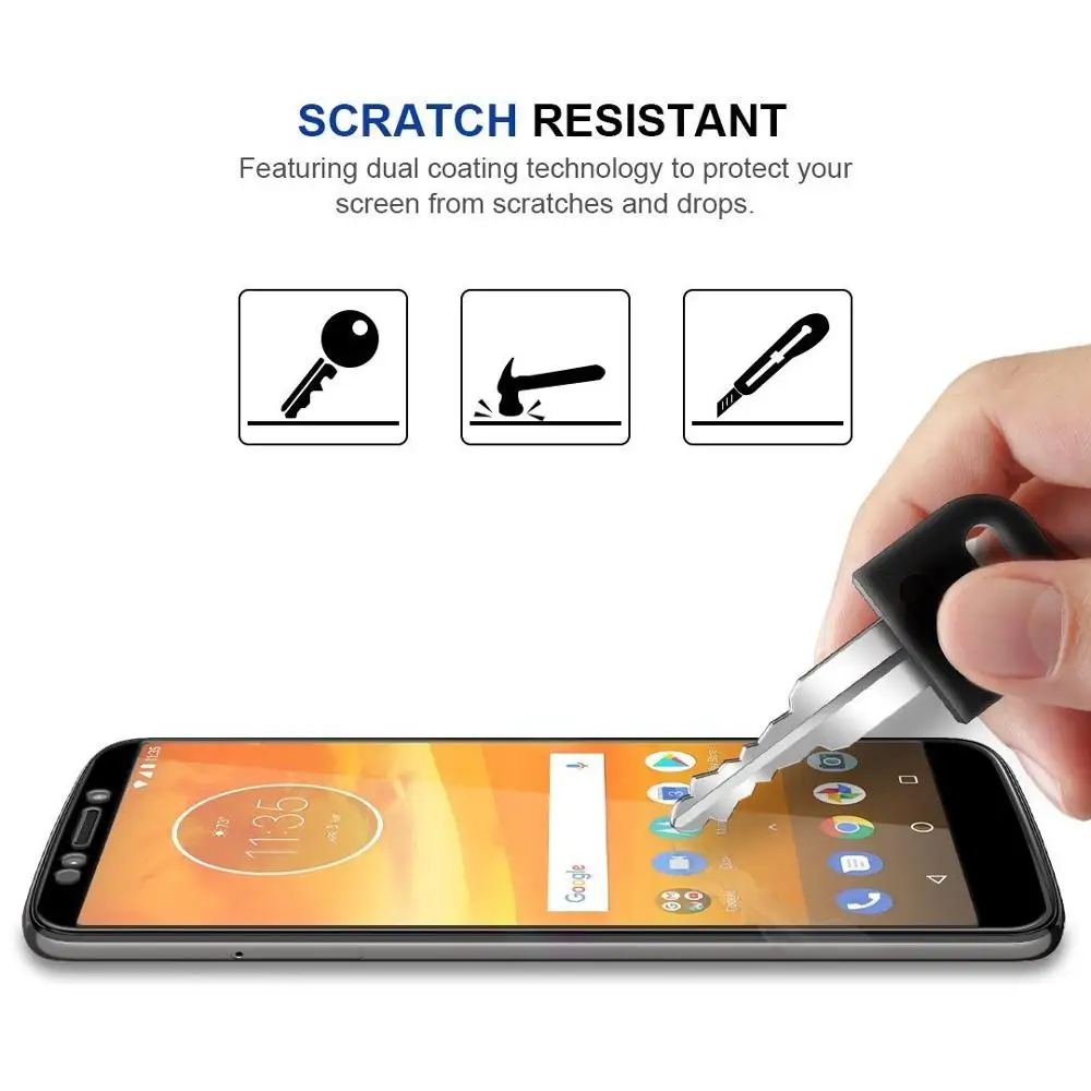 9D Full Cover Front Film Tempered Glass For Motorola Moto E5 G5