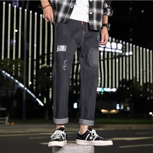 Japanese Streetwear Blue Jeans for Men Hip Hop Man Jeans 2020 Summer
Designer Brand Pants Male Trouser Elastic Waist Casual Pant