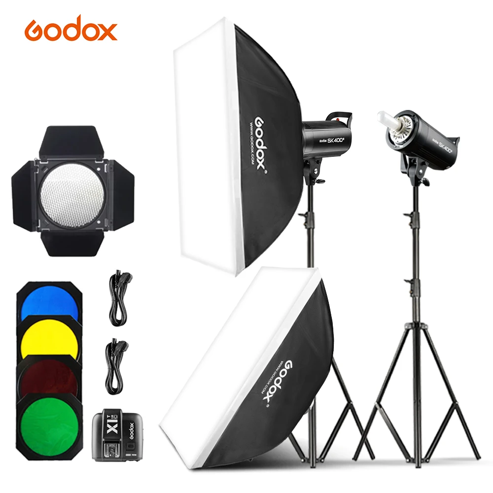 Godox 800w 2* Sk400ii 300ws Flash Light Kit With Godox X1 System