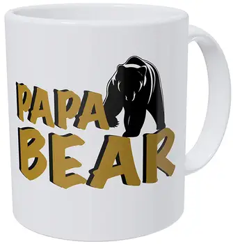 

Papa Bear, Dad, Brown And Black 11 Ounces Funny Coffee Mug