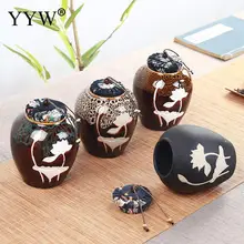 Круглая Крафтовая чайная коробка, Упаковочная банка, контейнер для чая с цветами, цилиндрический контейнер для кофе, упаковка для порошка в виде китайского лотоса, жестяная банка для чая