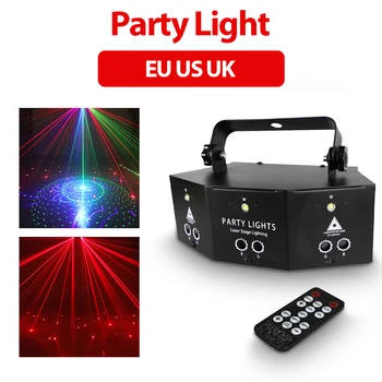 

LED Laser Projector Lamp 9 Eyes Laser Strobe Pattern Lighting DMX High Brightness Disco Effect for DJ KTV Club Bar Party