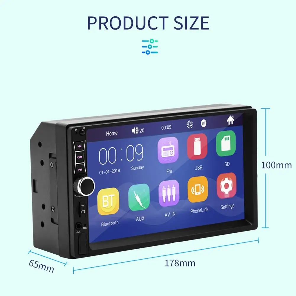7 дюймовый автомобильный Bluetooth стерео сенсорный экран Fm радио Wince 2 Din MP5 плеер SWC