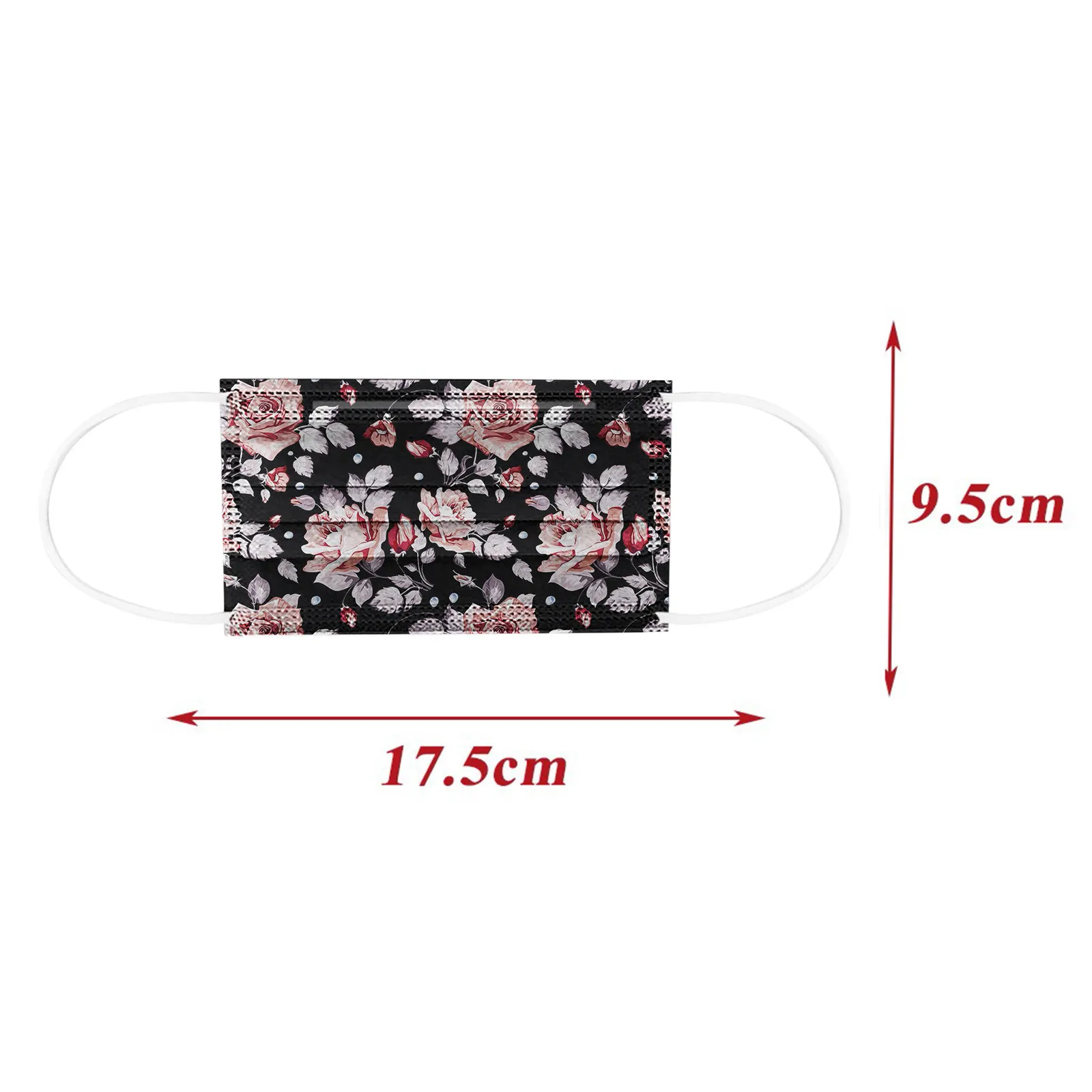 10pcs Disposable Mouth Mask Anti Pm 2.5 Mask Face Mask Adult Flower Pattern Non Woven Face Mask Industrial 3-layer Mask d7