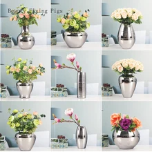 Для дома шкафа телевизора обеденный стол гостиной украшение мебели светильник роскошный дом мягкое мастерство искусство Серебряная ваза с цветами