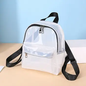 

Fashion Women's Backpack Clear Transparent PVC See Through Mini Backpack Cute Girl School Book Bag Fortnite Mochila Feminina