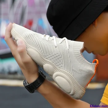 

Men Sock Running Sneakers 2020 New Sport Running Shoes Top Quality Light Trainers Comfortable Soft Cute Bear Sole Breathable