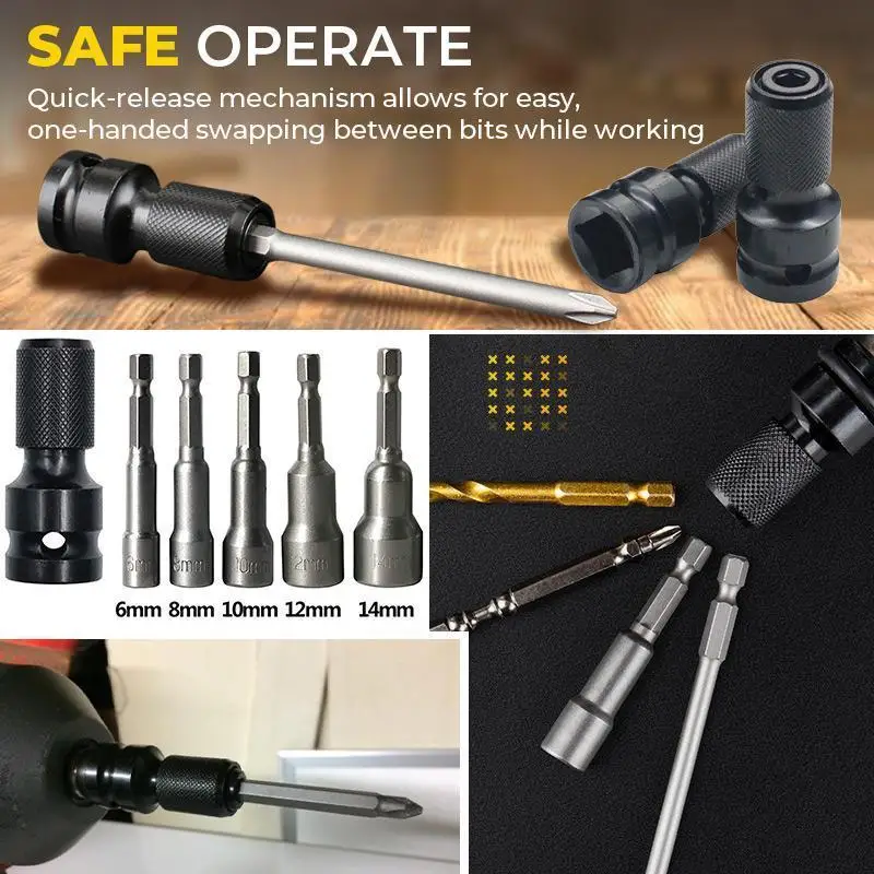 Hex Shank Socket Converter Wrench Socket Adapter Spanner Set Drive Converter Impact Tool dropshopping 4