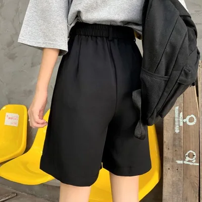 New Summer Knee Length Fashion New Women Shorts Skirts High Waist Casual Suit Shorts Wide Leg Women Short Pants Ladies Shorts