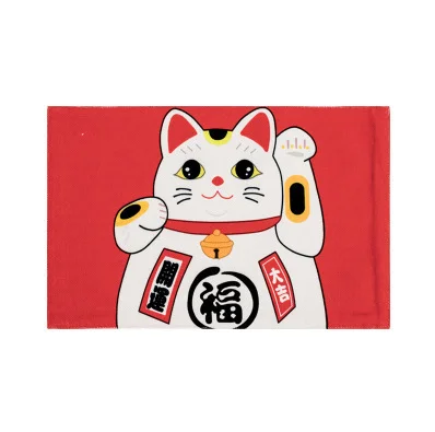 32*42 см японский стиль Lucky Cat детская посуда с рисунком коврик хлопковые льняные квадратные силиконовые коврики коврик для обеденного стола