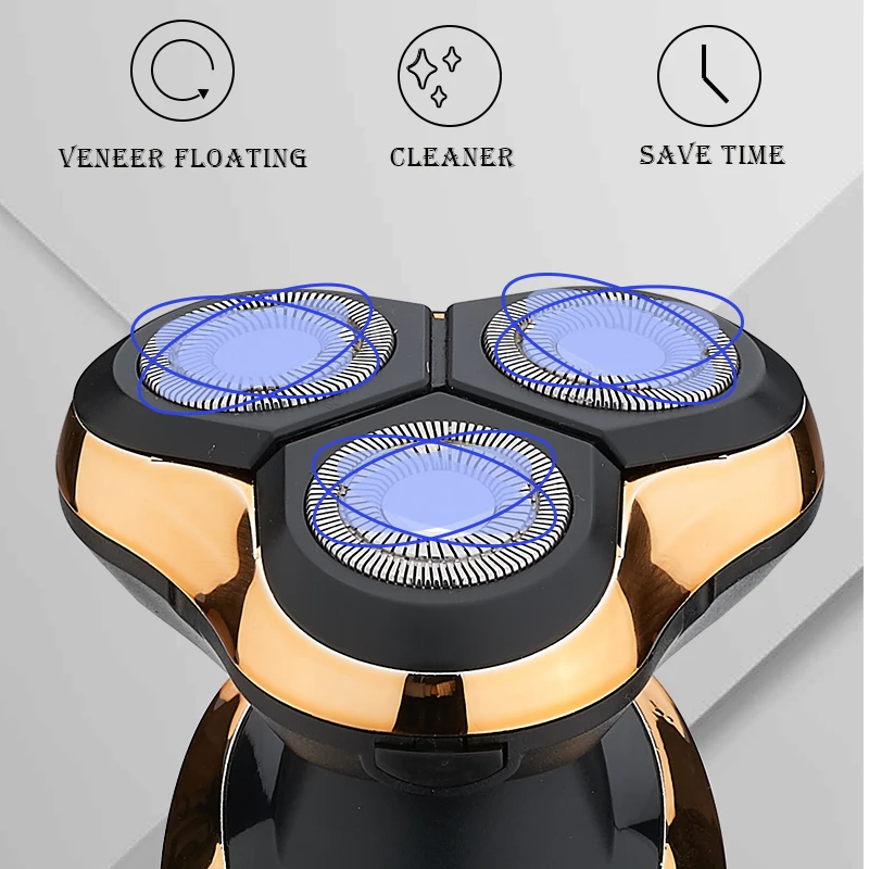 Electric Shavers Men Rechargeable Men Electric Razor USB 3Blades Portable Water Proof Shaving Machine ZOZEN Shavers Electric Shaver