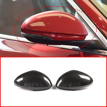 

For Alfa Romeo Giulia 2017 -2020 ABS Plastic Carbon Fiber Car Side Exterior Rearview Mirror Decoration Cover Trim Accessories