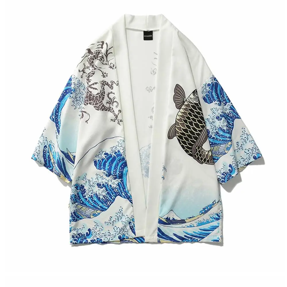 Японское кимоно большого размера мужская рубашка кардиган yukata одежда haori obi