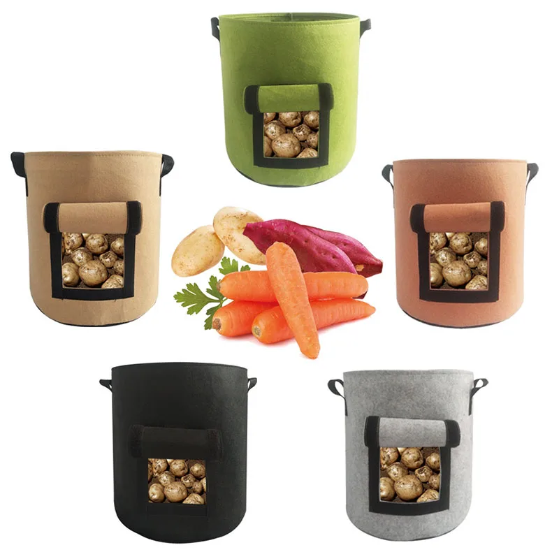 

Plant Bag Potato Grow Container Bag DIY Planter PE Cloth Planting Vegetable Gardening Thicken Vegetable Pot Planting Grow Bag