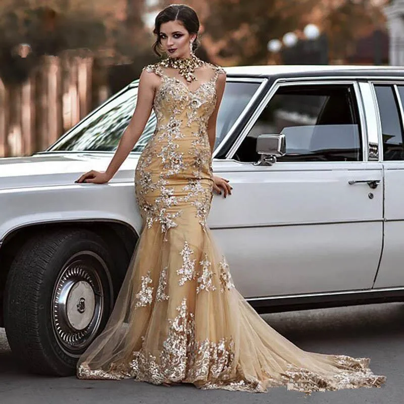 

2020 Evening Dress Prom Dresses Mermaid Celebrity evening Gown Lace Beaded Backless Vestidos De Novia African Saudi Arabia Wear
