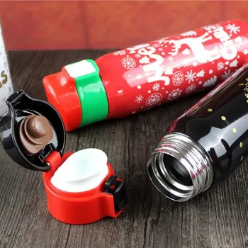 

Christmas Thermos Bottle Vacuum Flasks Stainless Steel Student Deer Head Bounce Button Cup Tumbler Xmas Gift new hot