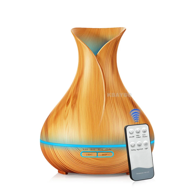 

550ml remote control wood grain diffusers 7 colors light