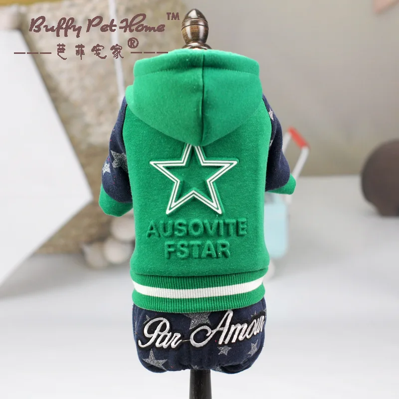 Buffy chong la casa Manufacturers Direct Selling Pet Supplies Wholesale Four Legs Hoodie Dog Clothes Autumn And Winter Costume