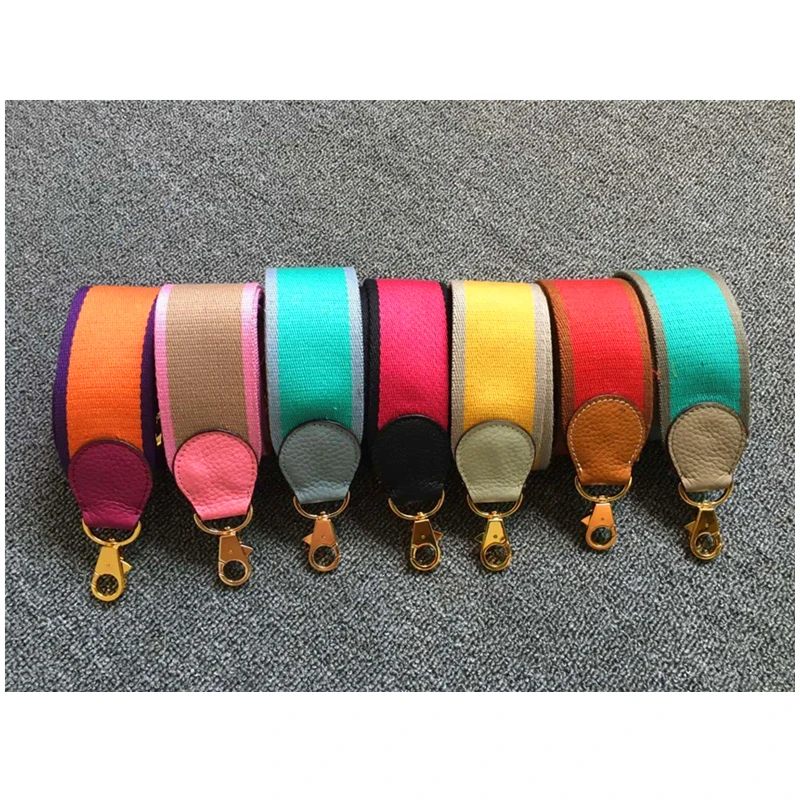 

Custom Wide Shoulder Strap Canvas with Leather Contrast Color Bag Long Shoulder Strap