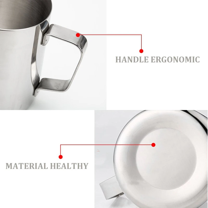 Кувшин для вспенивания молока с термометром из нержавеющей стали 600 мл кувшин для вспенивания кофе домашняя кухня чашка для молока
