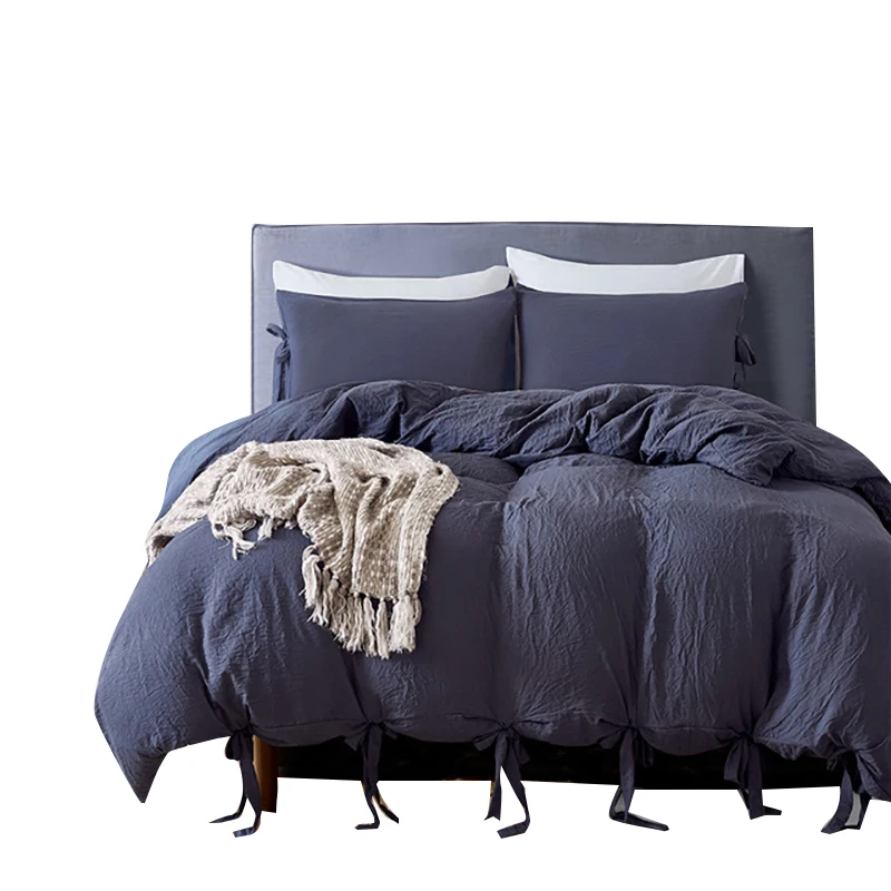 

Washed Bedding Set Solid Color Duvet Cover Pillowcase Bed Linen Comforters Quilt Cover For Twin Queen King Size Bedding Sets