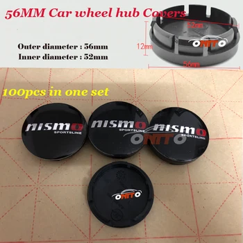 

For Nismo Label Teana Sylphy Qashqai Livina Tiida Cube 100pcs/set 56mm Car Emblem badge Wheel hub Caps logo badge