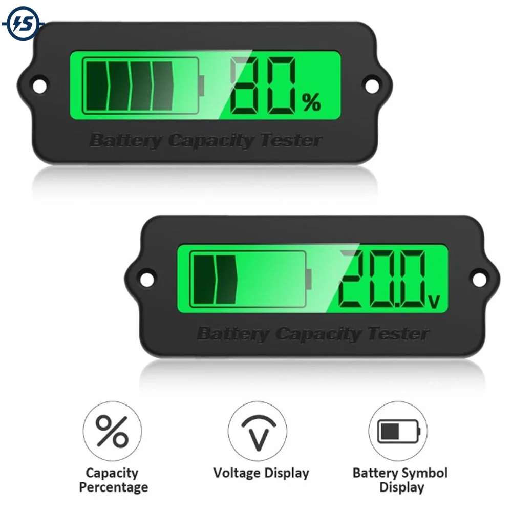Digital LCD Lead Acid Lithium Li-ion Battery Capacity Level Indicator Voltmeter 