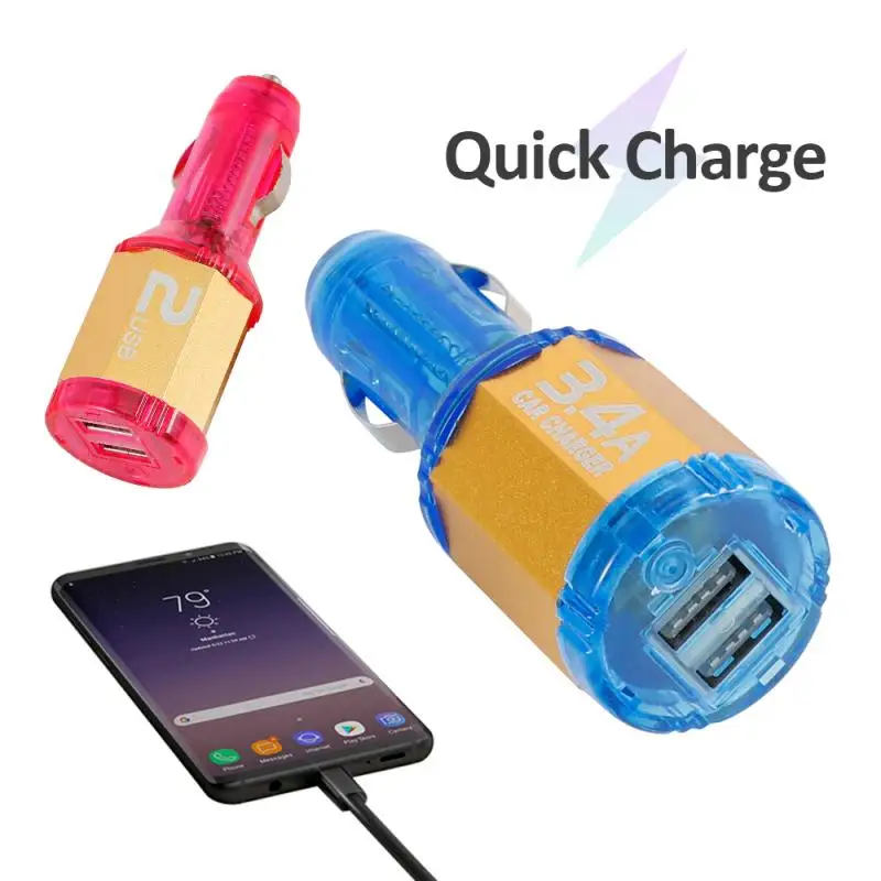 Автомобильное зарядное устройство Quick Charge 3 4 для мобильного телефона двойное