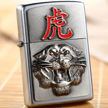 

Free shipping of windproof lighters is affixed with 12 zodiac tiger seal