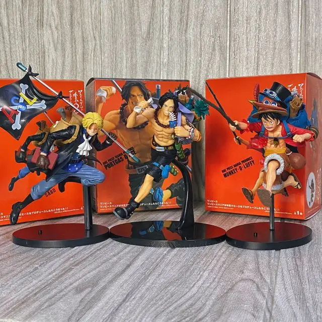 

18cm PVC 3 Style One Piece Figure Cartoon Running Around Anime Luffy Ase Sabo Doll Toy Decoration Cool Thing Boy and Girl Gift