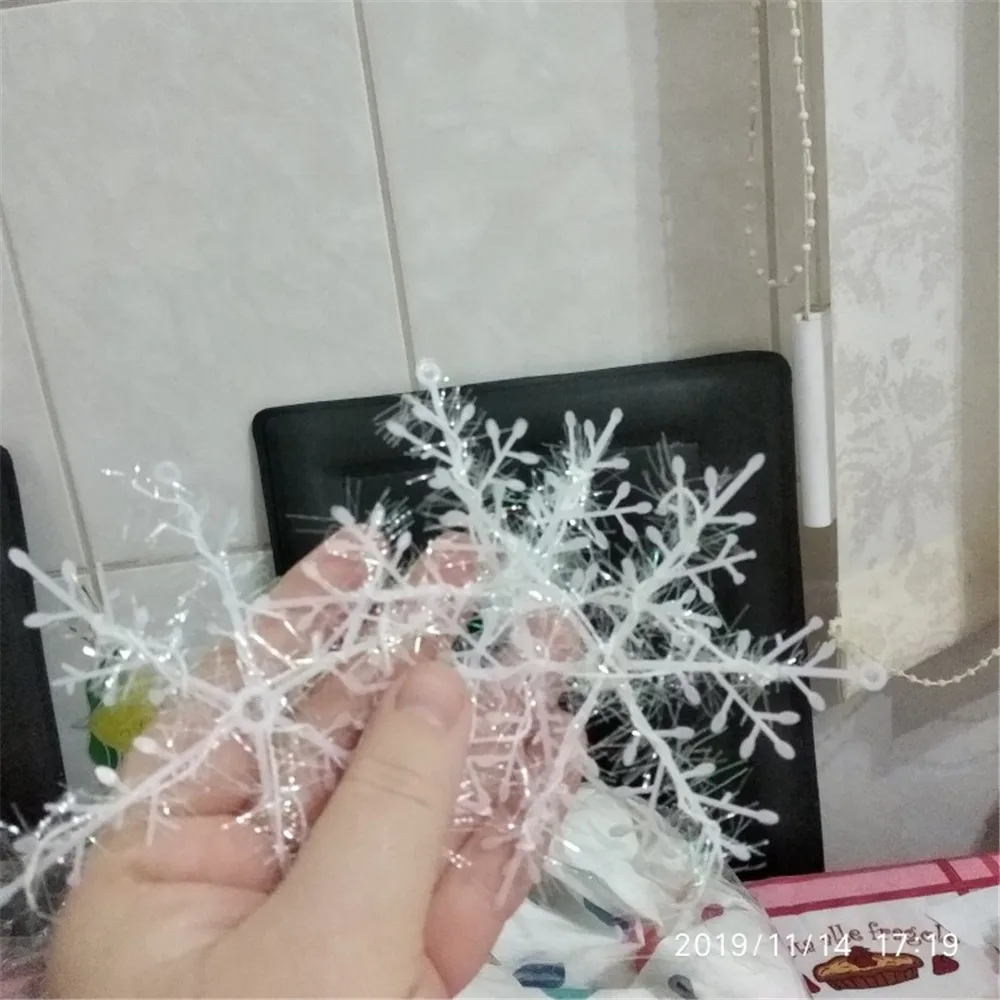 30 шт. Рождественская белая Снежинка дерево украшения Рождественская вечеринка фестиваль украшения для дома искусственный Декор