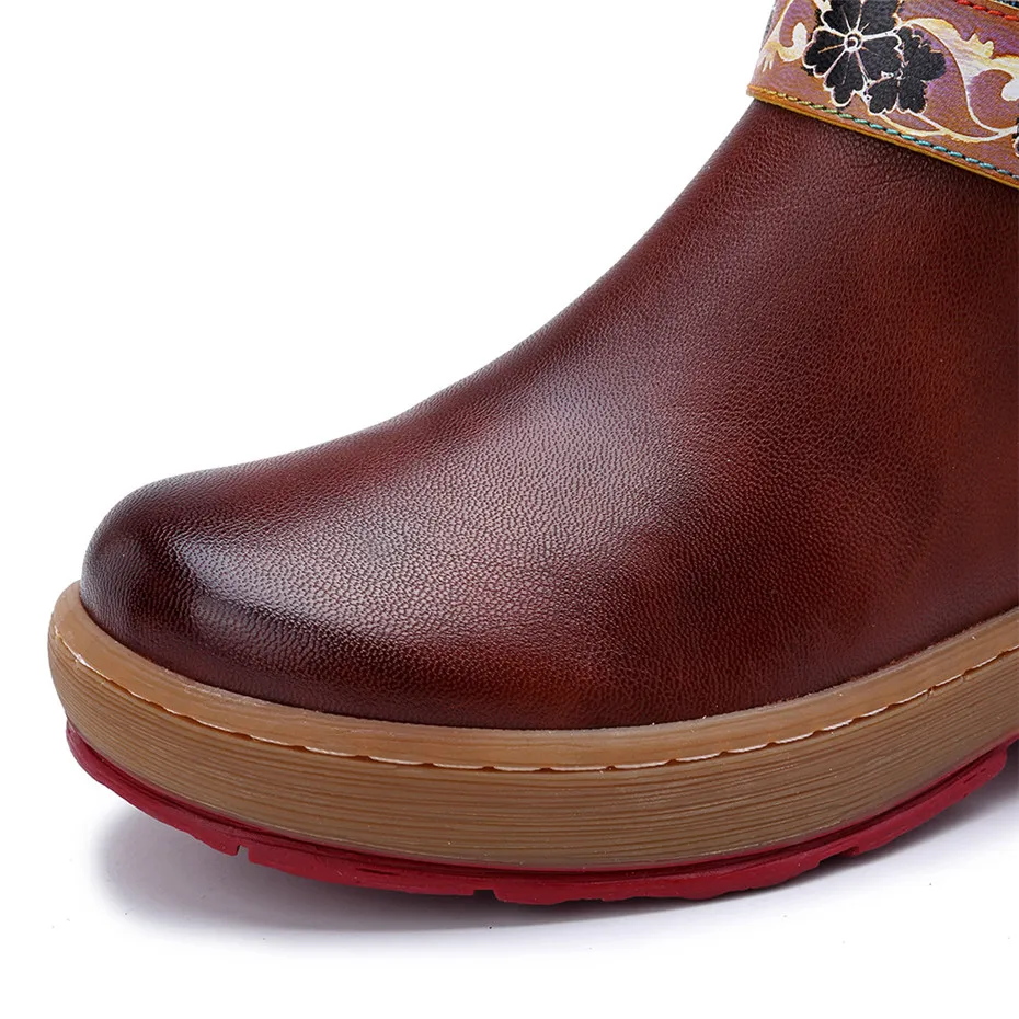 2019 New Winter Round Toe Knee High Boots For Women Shoes Genuine Leather Casual Women's Boots Retro Knee-high Female Flat Boots (3)