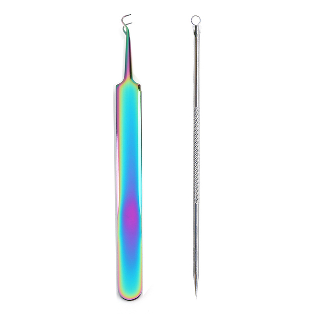 Acne Needle Tweezers Face Care Blackhead And Pimple Remover Comedone Acne Extractor Point Clean Black Head Remover Tool