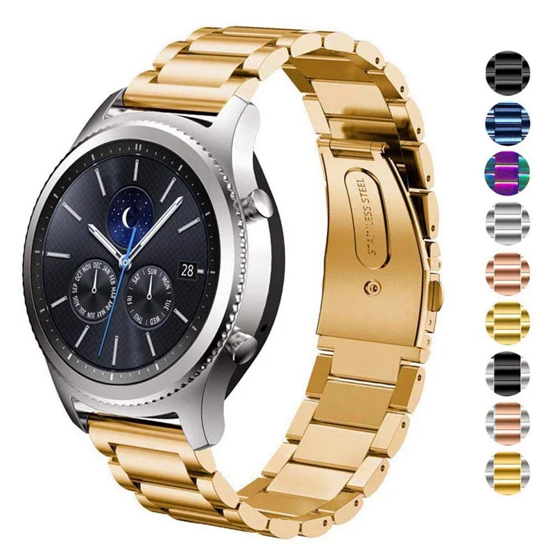 Ремешок 20 мм/22 мм для Samsung Gear S2/S3 ремешок из нержавеющей стали быстросъемные