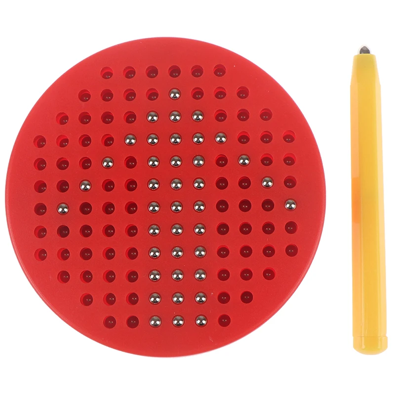 Магнитная планшет магнитная подушка доска для рисования стальная бусина Стилус ручка пишущая игрушка - Цвет: Красный