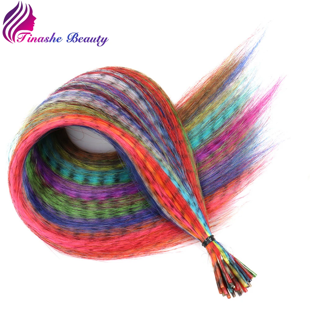 

Tinashe Beauty 40cm 20pcs/lot Multicolour Feathers for Hair Extensions Party DIY Craft Decoration Synthetic Hair Feather Random