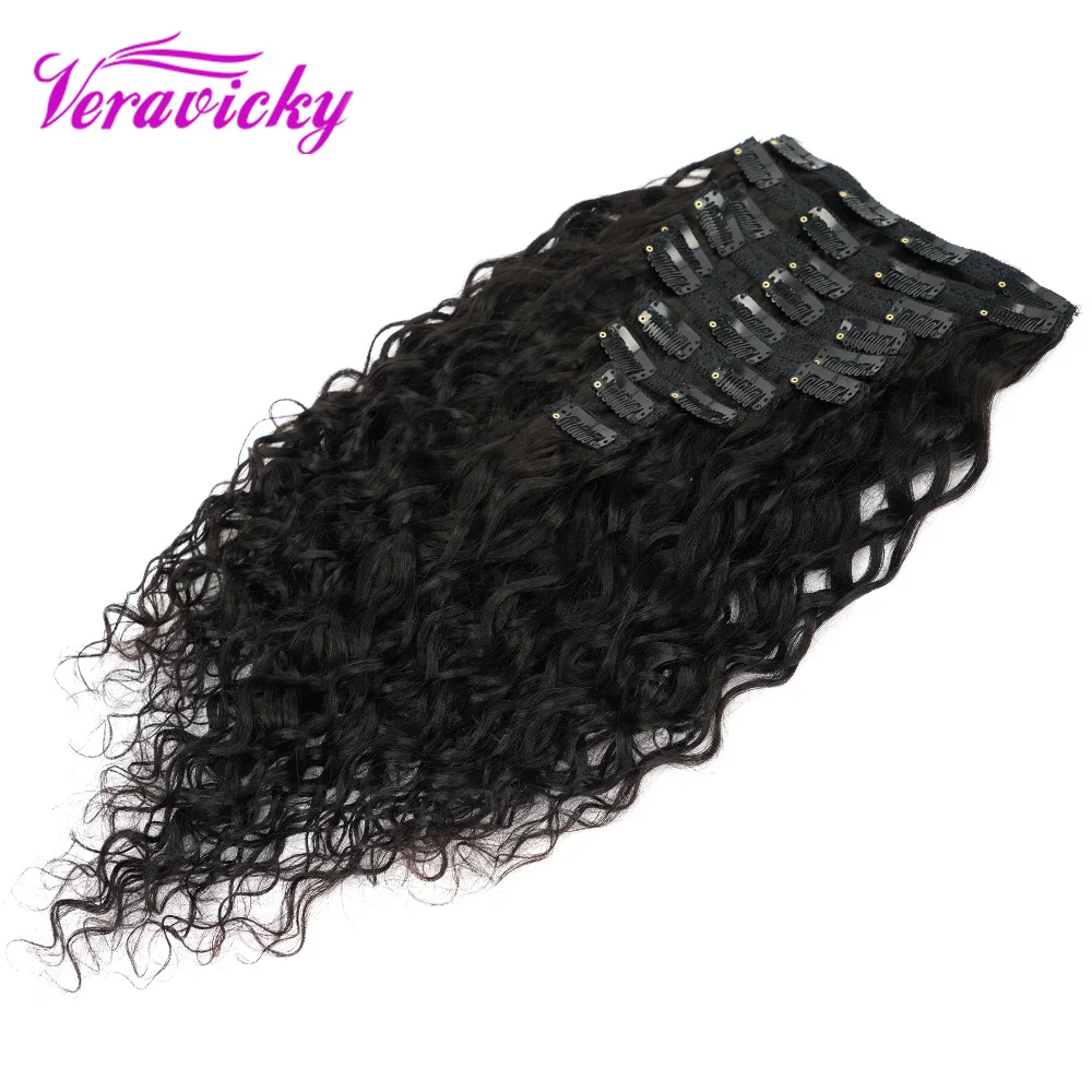 160G Natural Wave Clip in Hair Extensions European Hair Machine Made Remy Human Full Head Set Clip ins human hair extensions
