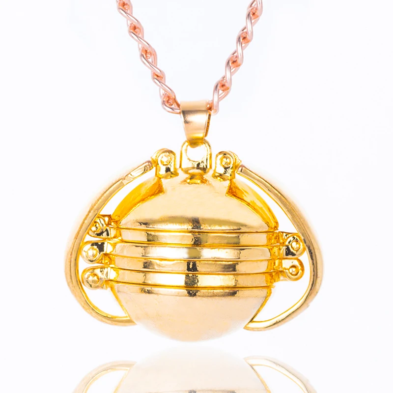 

Best selling new round glossy wings necklace 4 layer photo box pendant retro silver rose gold angel wings memory box DIY jewelry
