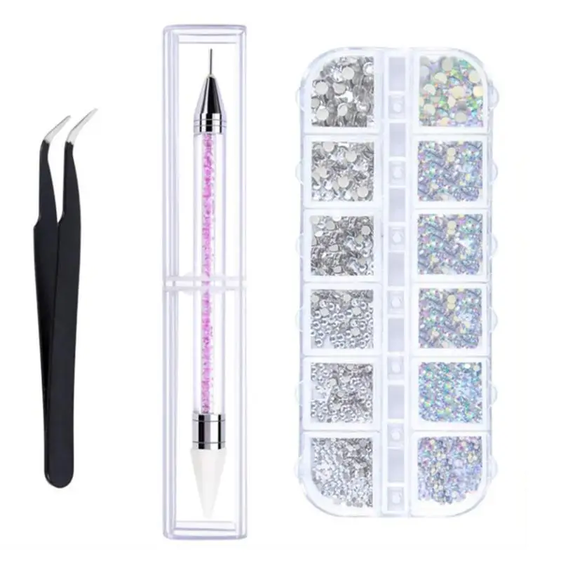 1 Набор насадок для ногтей жидкая пудра драгоценный камень ручка Nial Art инструменты набор краски для ногтей рок ткань стены искусства