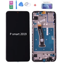 Tela LCD 100% original para Huawei P Smart 2019, com conjunto digitalizador de tela sensível ao toque, moldura, peça de reposição