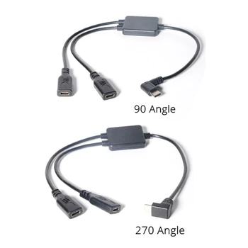 

2 in 1 USB c to usb c cable type C USB male to 2 female charging Extension Y Splitter power cable 0.3m