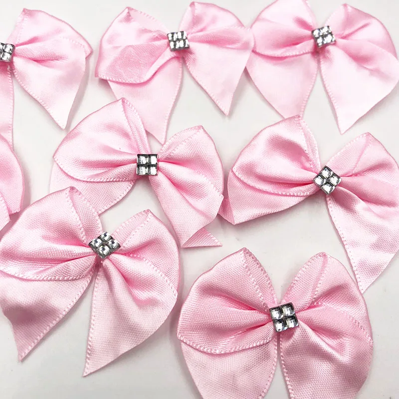 40PC Ribbon Bows Flower the Rhinestone Appliques Sewing Craft Lots Upick B227 satin ribbons,ribbon decoration,ribbon supplies