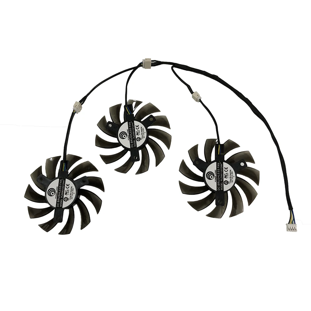그래픽 카드 냉각용 비디오 쿨러 선풍기, Gigabyte GTX 670 680 760 Ti G1 GTX 770/780Ti R9 380X,, 4 핀, PLD08010S12HH,75mm, 3 개 세트