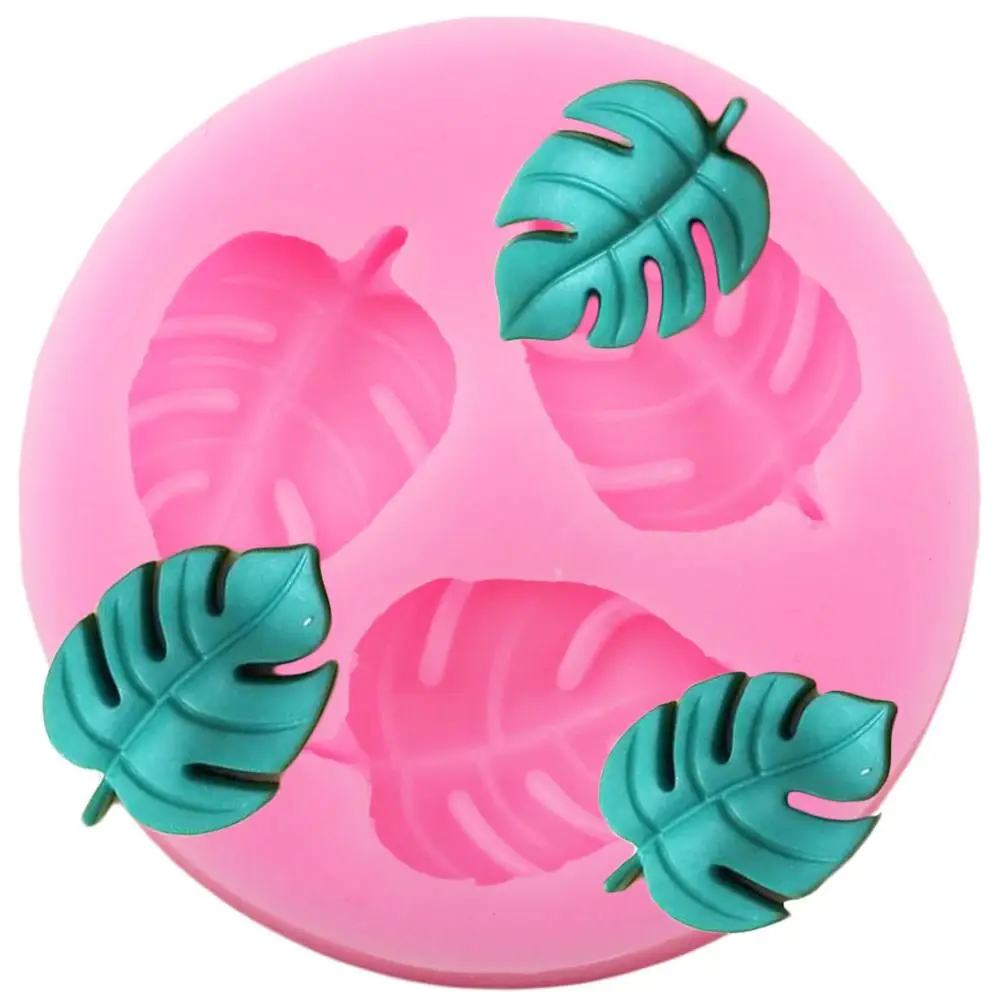 

Tropical Leaves Silicone Molds Turtle Leaf Baby Birthday Fondant Cake Decorating Tools Cupcake Chocolate Gumpaste Candy Moulds