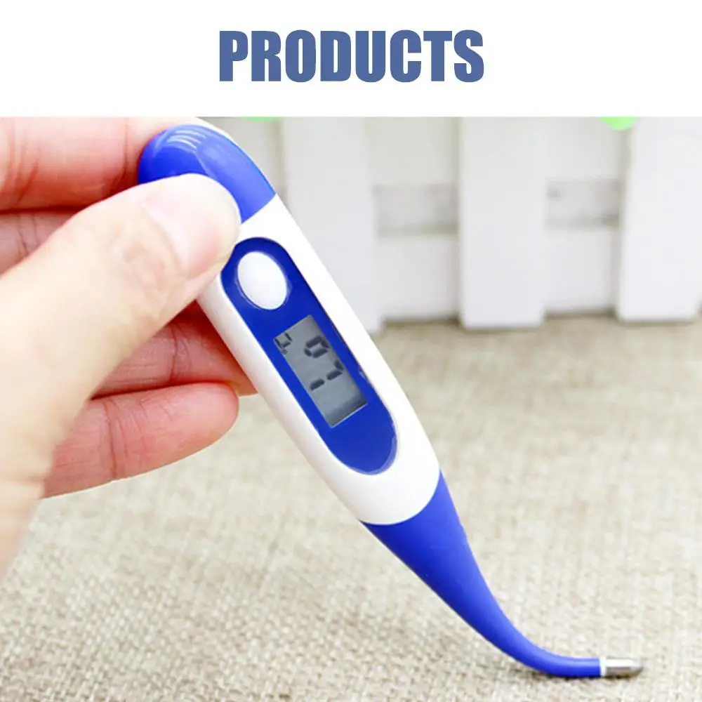 

Thermometer Oral Thermometer Temperature Measurement Tool with LCD Safe Top Grade Practical Yellow Black Soft Head Silicone