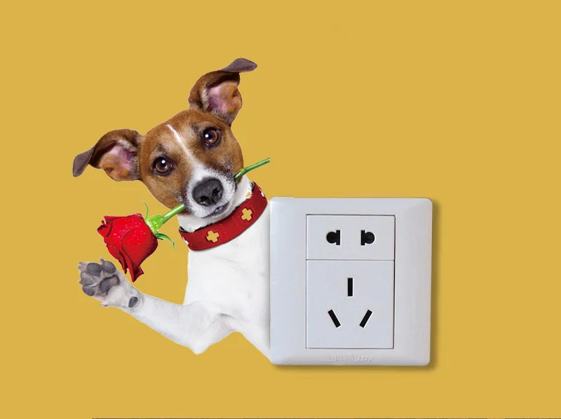 Kitty VIP Basenji собака модель креативные настенные наклейки на выключатель Спальня Детские Наклейки для декора комнаты